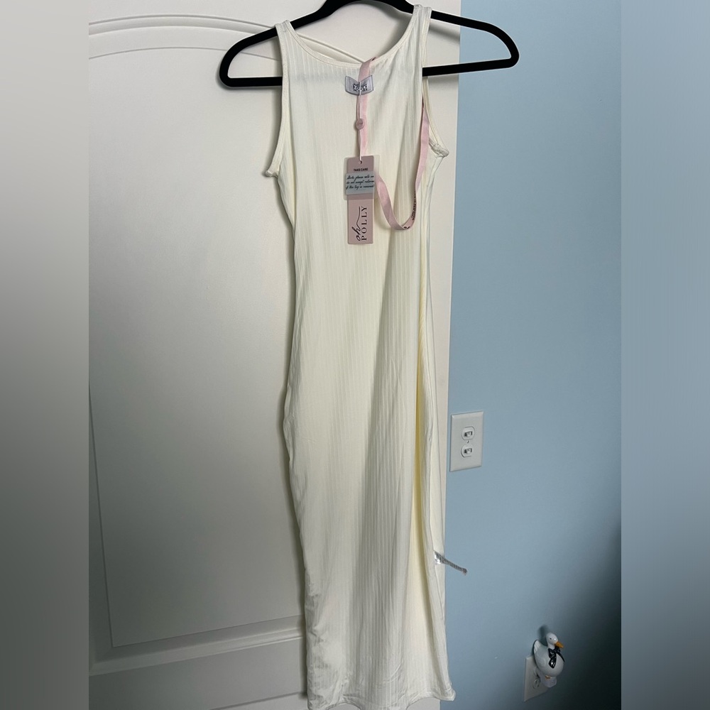 Oh Polly Cream Sleeveless Dress